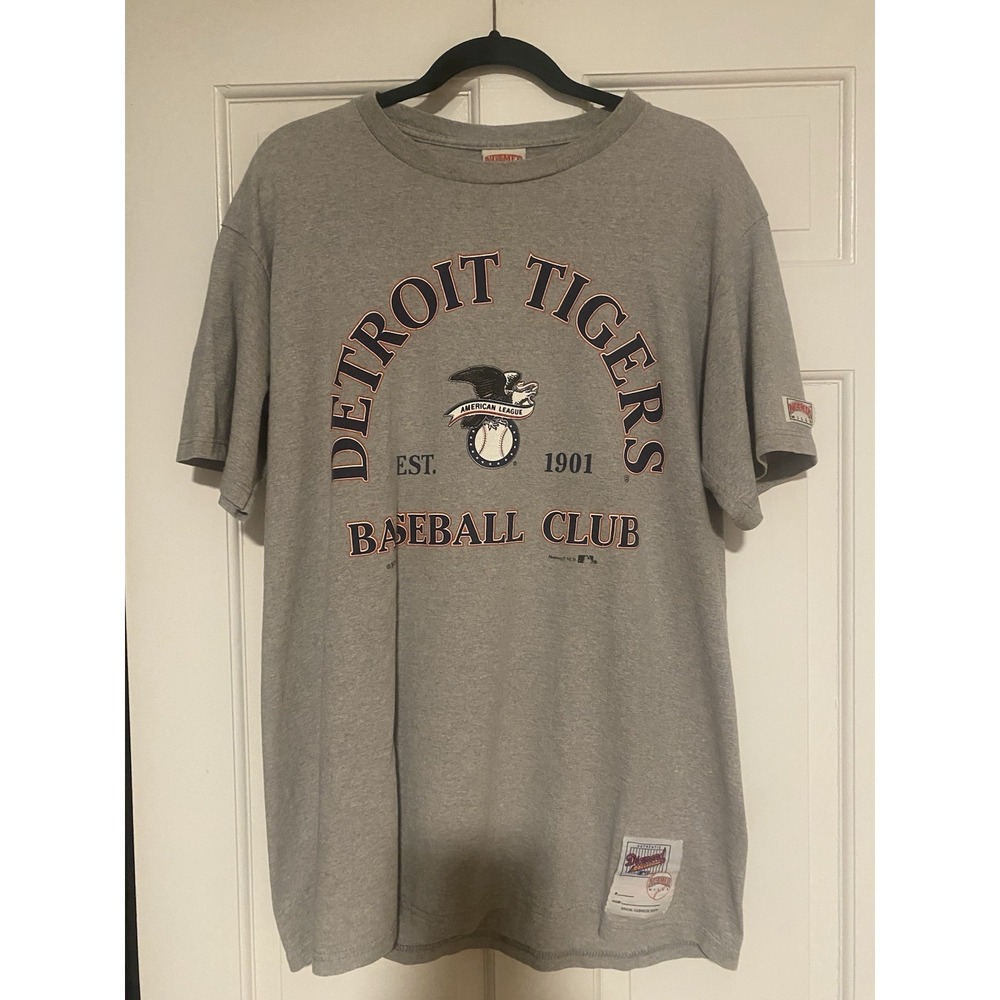 Detroit Tigers MLB Baseball Club T Shirt Mens Size Large L Nutmeg Mills Vintage
